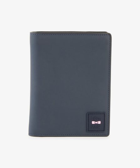 Portefeuille passeport gomme bleu foncé