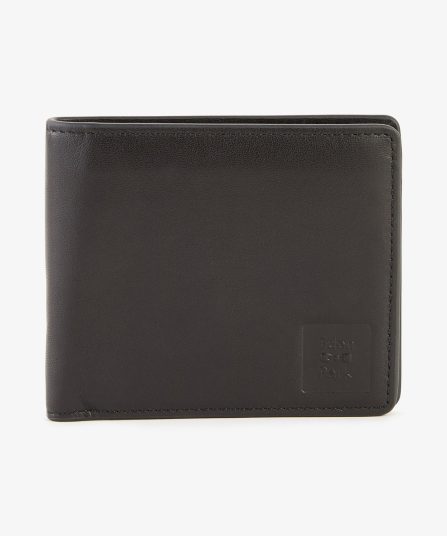 Portefeuille format italien en cuir noir