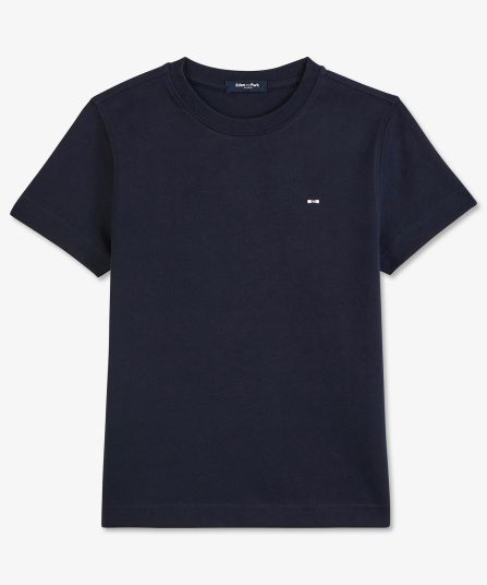 T-shirt bleu marine à broderie nœud dos