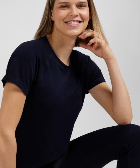 T-shirt de sport manches courtes à détails cerclés bleu marine