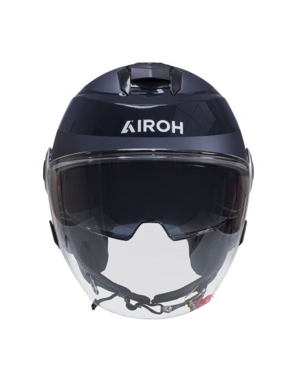 Casque moto cerclé bleu marine