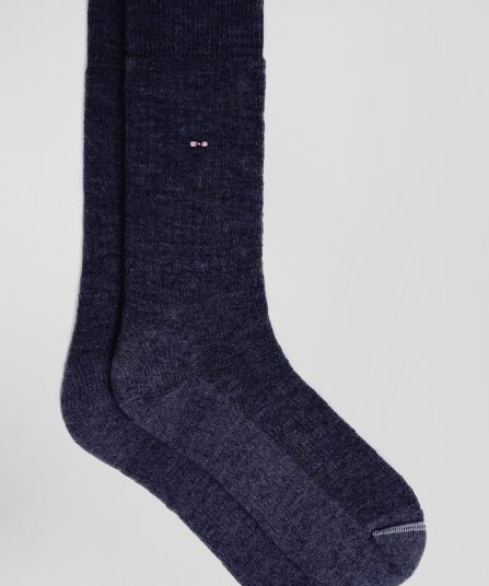 Chaussettes montantes en laine et alpaga marine