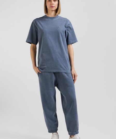 T-shirt manches courtes unisexe en coton surteint uni gris coupe Oversized