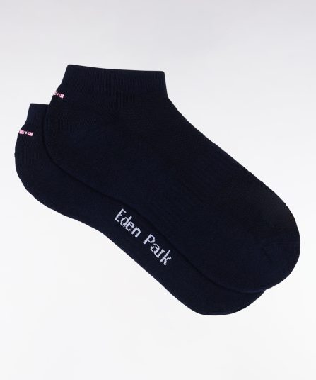 Chaussettes basses en coton stretch mélangé marine