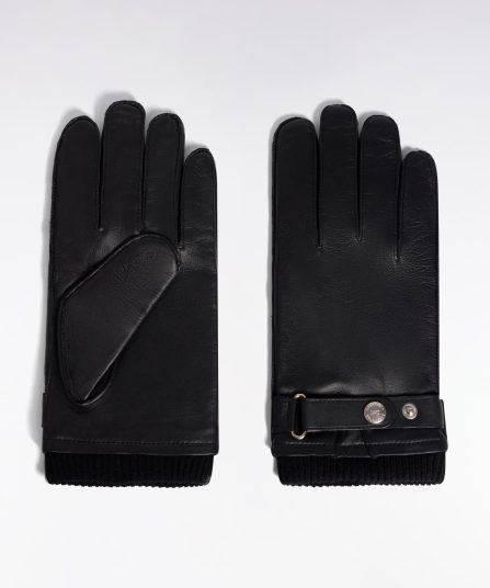 Gants en cuir noirs