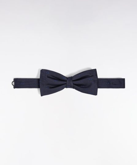 Nœud papillon en soie marine à micro-motifs nœuds papillon bleus