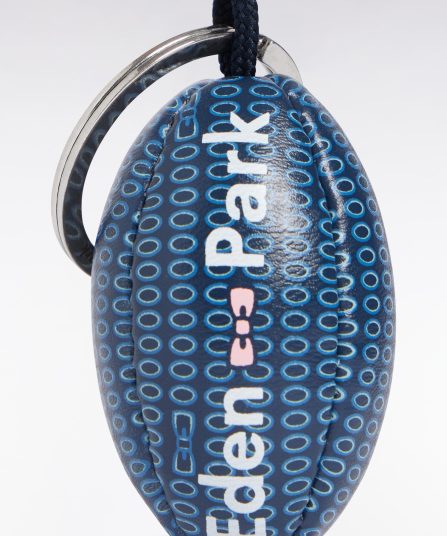 Porte-clés ballon de rugby à micro-motifs marine