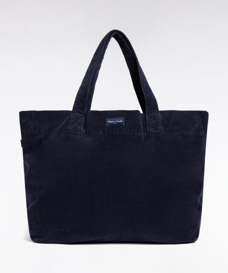 Sac cabas en velours côtelé marine