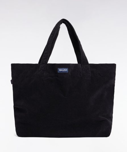 Sac cabas en velours côtelé noir