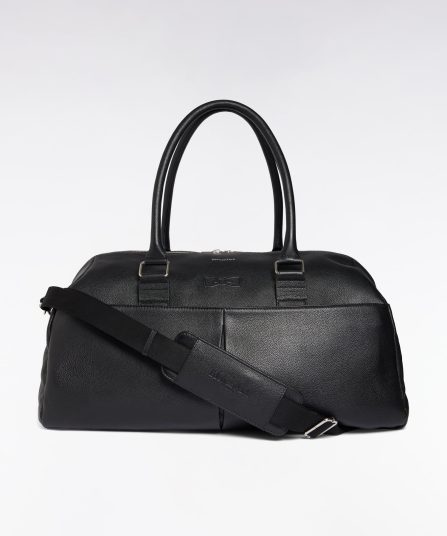 Sac de voyage en cuir grainé noir