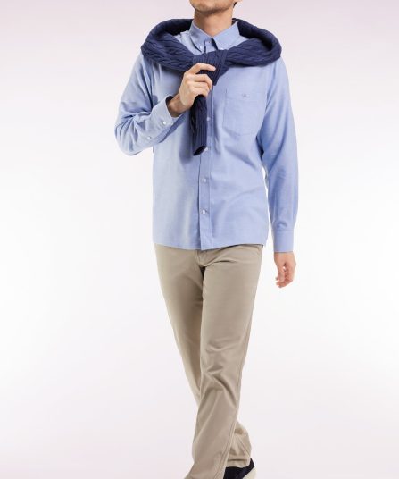 Pantalon chino sans plis en coton stretch beige