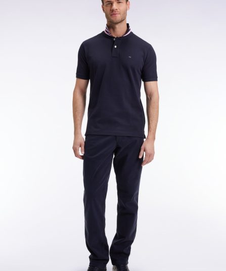 Pantalon chino sans plis en coton stretch marine