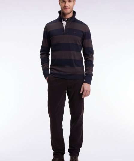 Pantalon chino sans plis en coton stretch marron