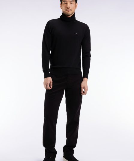 Pantalon chino sans plis en coton stretch noir