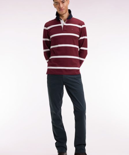 Pantalon chino sans plis en coton stretch vert bouteille