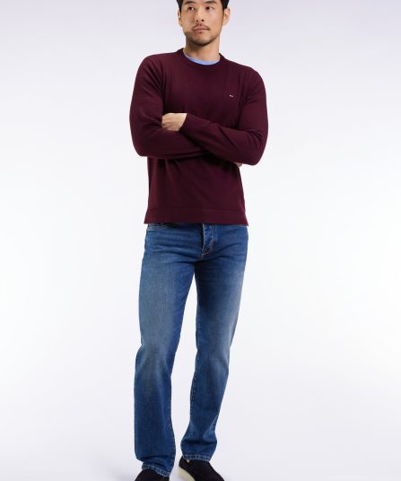 Jean 5 poches en denim stretch bleu coupe Regular