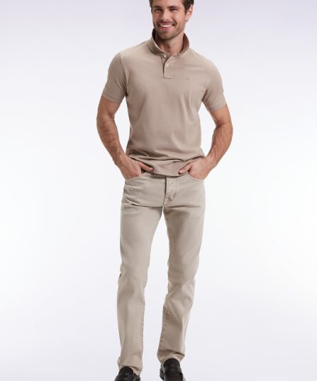 Jean 5 poches en coton stretch beige