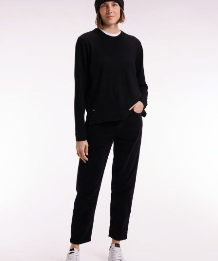 Pantalon 5 poches en velours côtelé noir