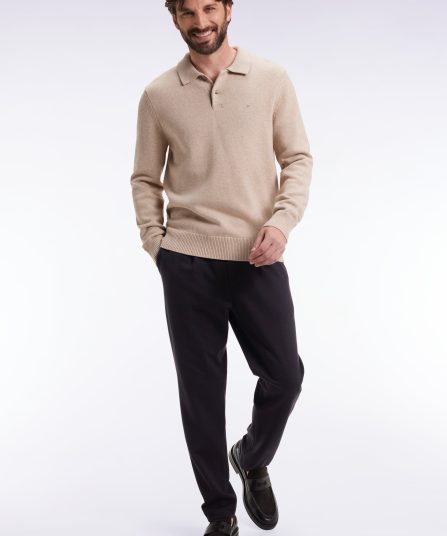 Pantalon en jersey double face à taille élastique noir coupe Modern