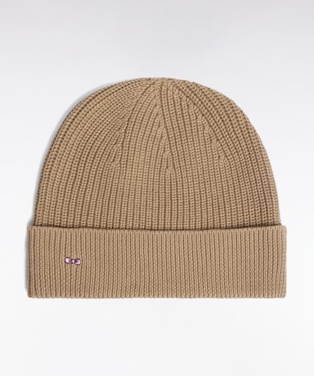 Bonnet en coton tricoté beige