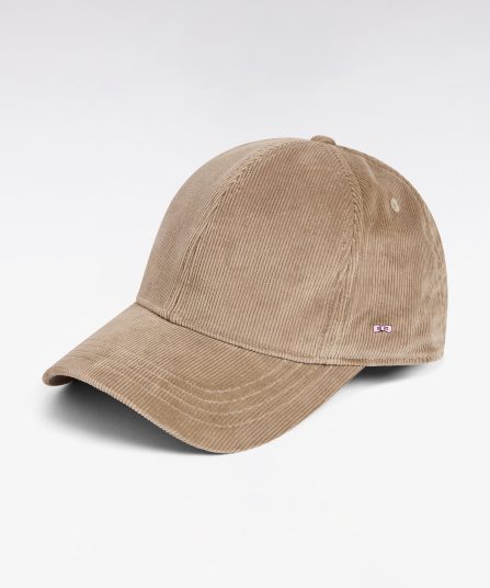 Casquette en velours côtelé beige