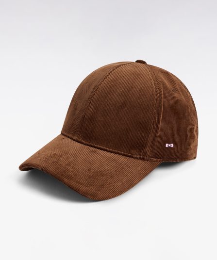 Casquette en velours côtelé marron