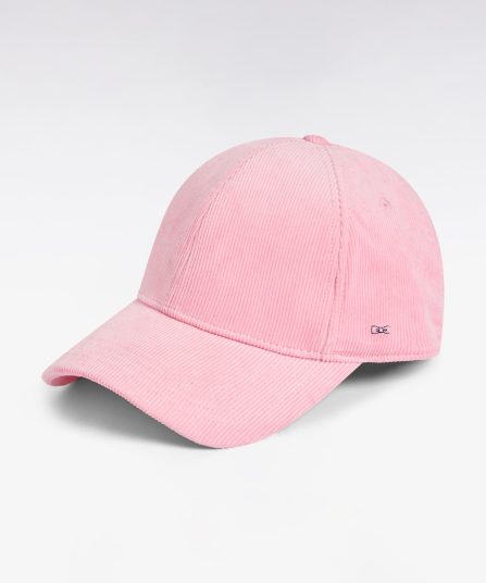 Casquette en velours côtelé rose