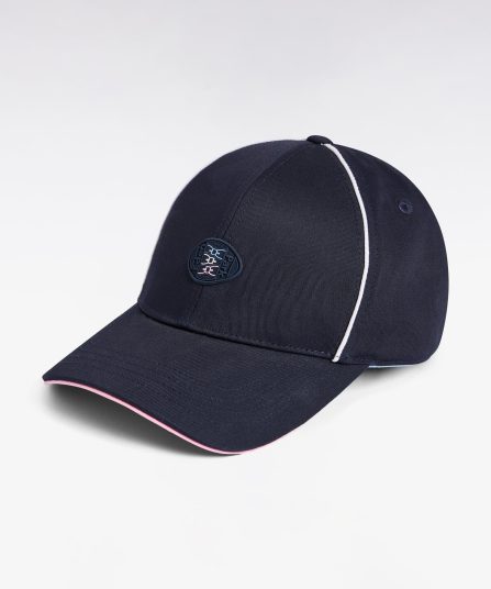 Casquette en piqué coton marine détails tricolores