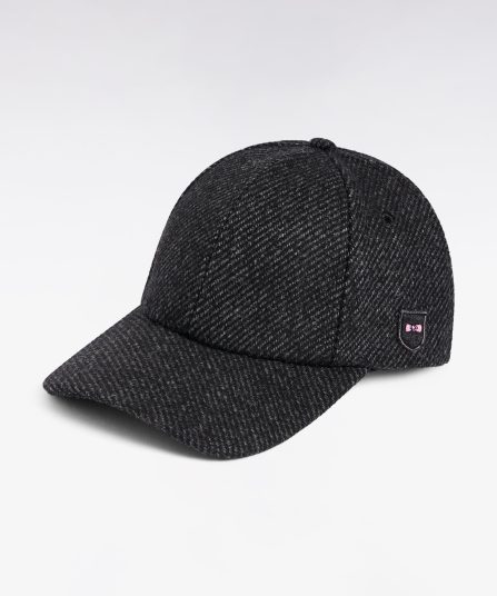 Casquette en drap de laine grise
