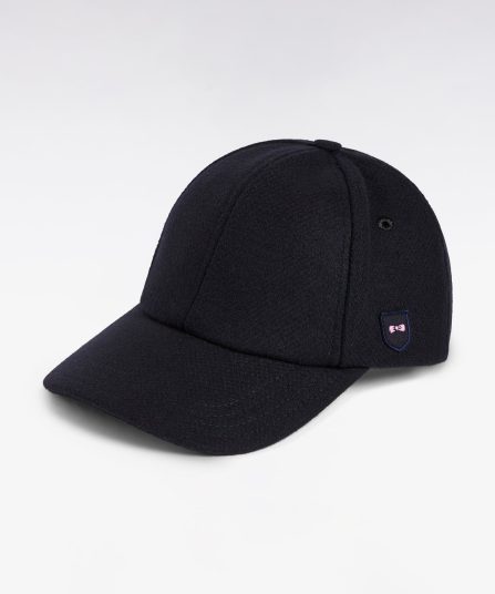 Casquette en drap de laine marine