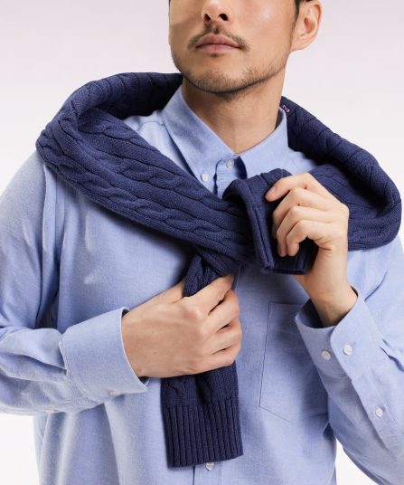 Chemise en flanelle ciel coupe droite