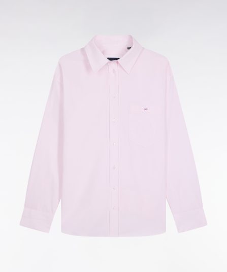 Chemise en popeline de coton rose coupe Oversized