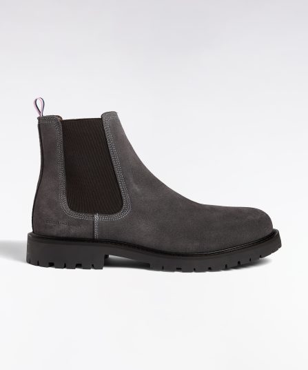 Bottines chelsea en cuir suédé gris