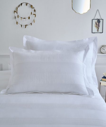 Lot de taies d'oreillers rectangulaires en percale de coton blanche