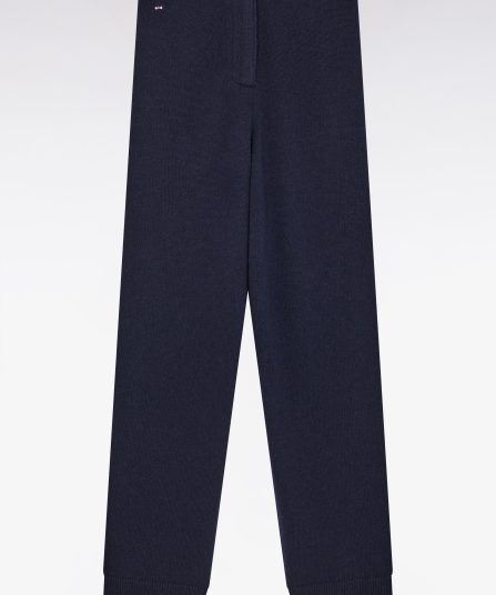 Pantalon jogging en laine et cachemire marine coupe Relaxed