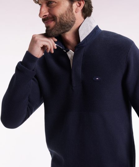 Pull en coton marine