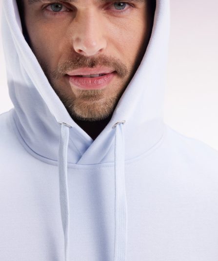 Sweatshirt à capuche en coton ciel coupe droite