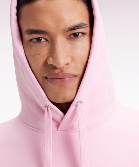 Sweatshirt à capuche en coton rose coupe droite