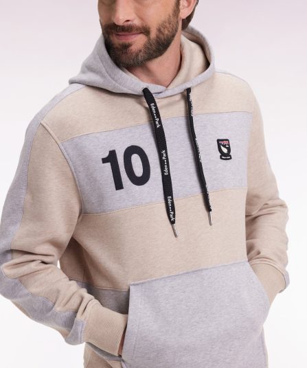 Sweatshirt en coton mélange beige et gris clair coupe Relaxed