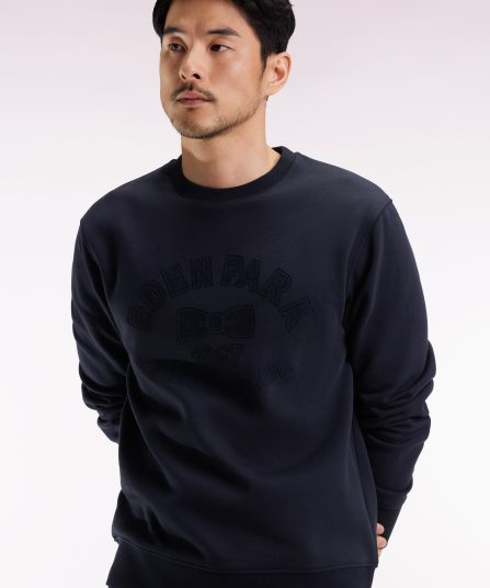 Sweatshirt à col rond en coton mélangé écru coupe Relaxed