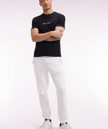 T-shirt à manches courtes broderie Eden Park en coton noir