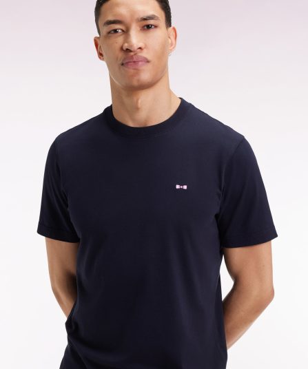 T-shirt à manches courtes dos brodé en coton marine