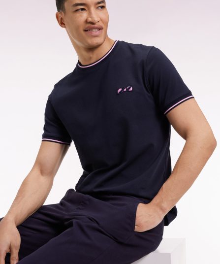 T-shirt à manches courtes en coton marine