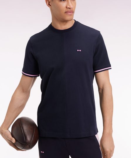 T-shirt à col rond en jersey coton marine coupe Relaxed