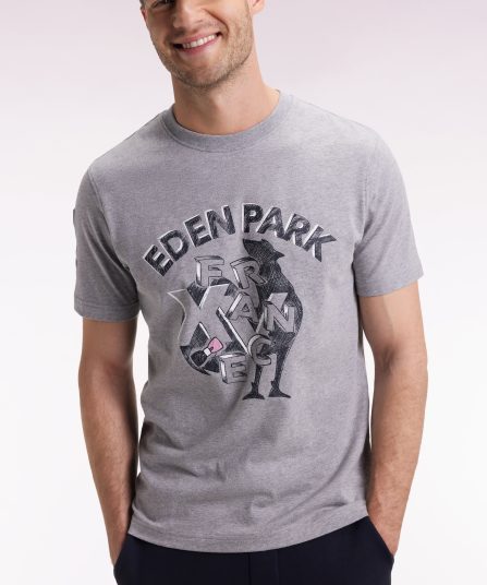 T-shirt à manches courtes gris sérigraphie coq XV de France