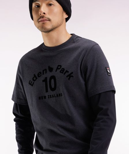 T-shirt à manches longues en coton gris effet superposition