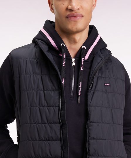 Doudoune sans manches en nylon matelassé noir