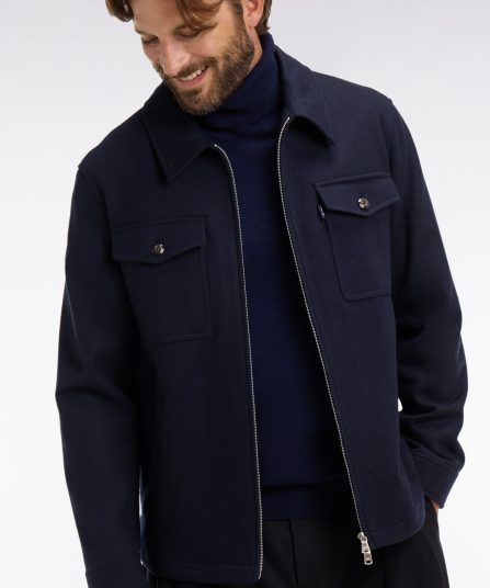 Surchemise en laine et coton