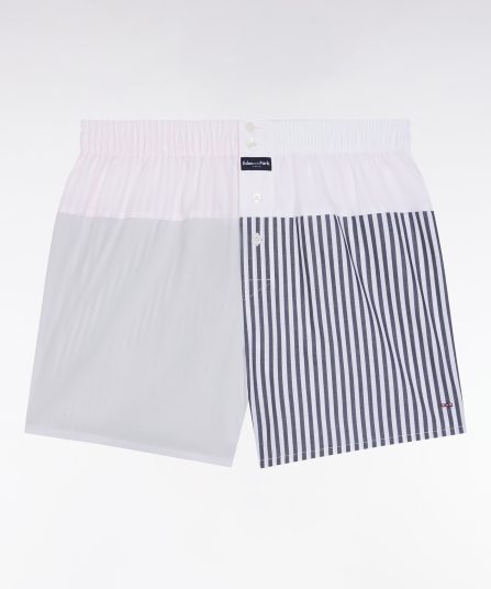 Caleçon en popeline de coton à cadran rayé