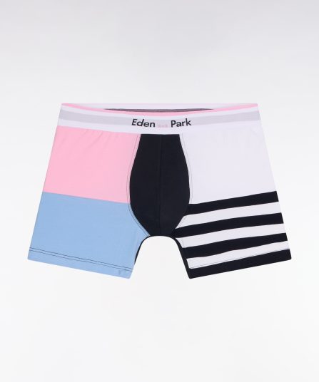 Boxer en jersey de coton colorblock blanc